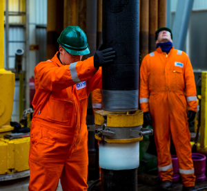 VAM Field Service operators running tubular products on the rig